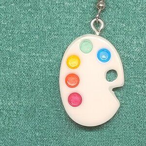 Funky Artist Paint Palette Dangle Earrings | Art Teacher Gift